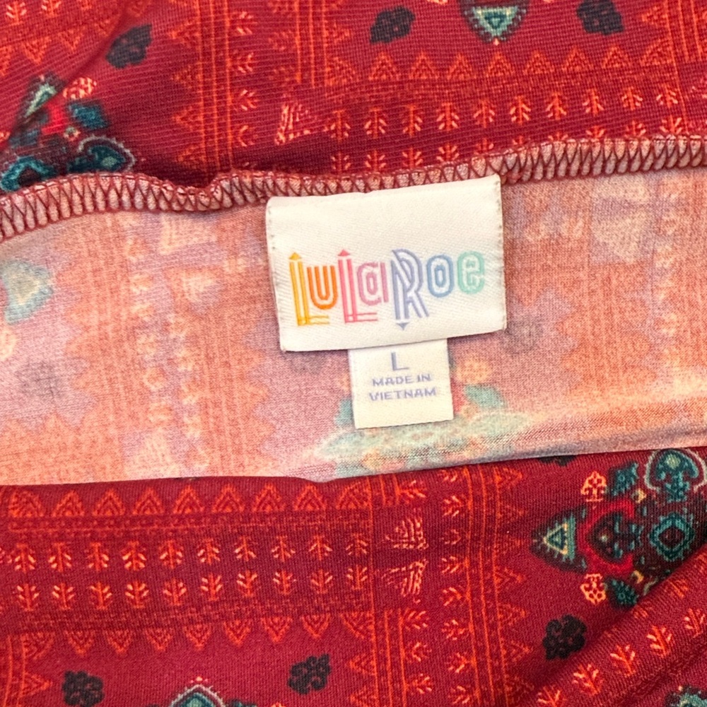 LulaRoe Red Patterned Maxi Skirt - Picture 4 of 4